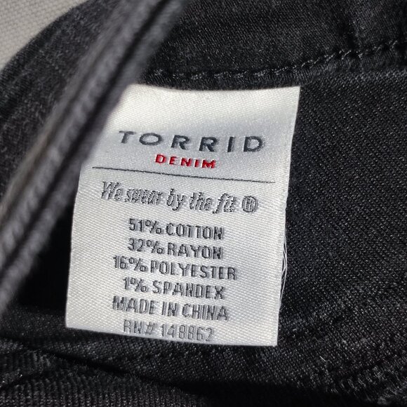 Torrid Denim women's size 12S dark grey jeggings ankle crop stretchy high rise - Picture 8 of 14